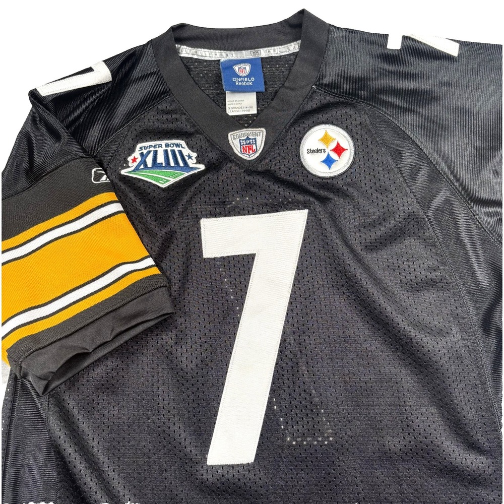 Ben Roethlisberger Steelers Jersey Youth L (14-16) Reebok Super Bowl XLIII Sewn
